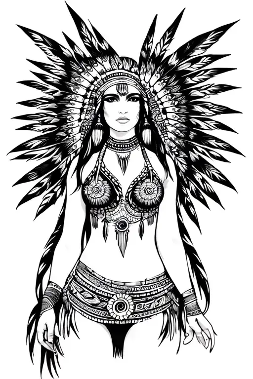 Sexy Native American Woman Body