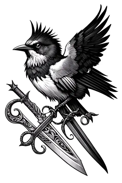 Bird And Sword Combined Into One