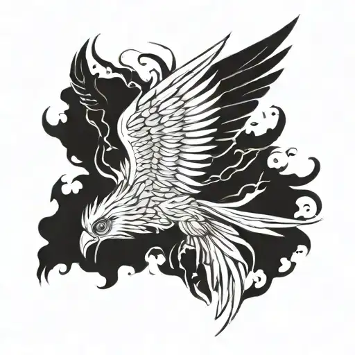 A Phoenix Flying Through A Horoburos