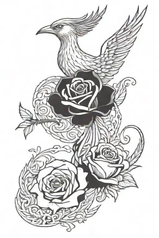 A Rose And 2 Phoenix Rising