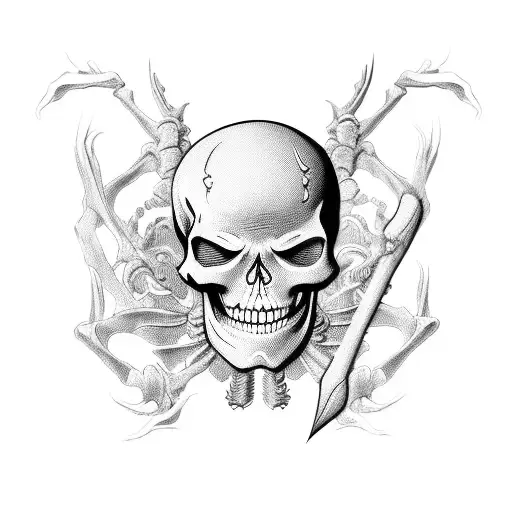 Skeleton Commiting Sepuku