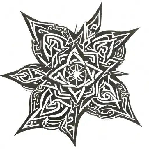 Chaos Star Tribal And Celtic Knot