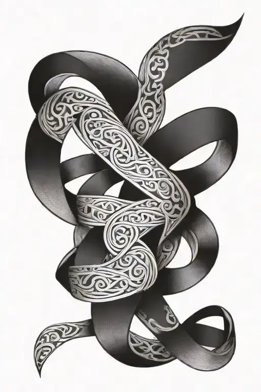 An Intricate Pattern Of Breast Cancer Ribbons Forming An Infinity Symbol