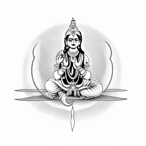 Krishna Sitting On The Crescent Moon