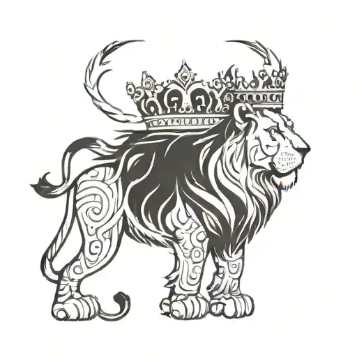 A Lion Wearing A Crown With The Leo Symbol Incorporated Into The Design