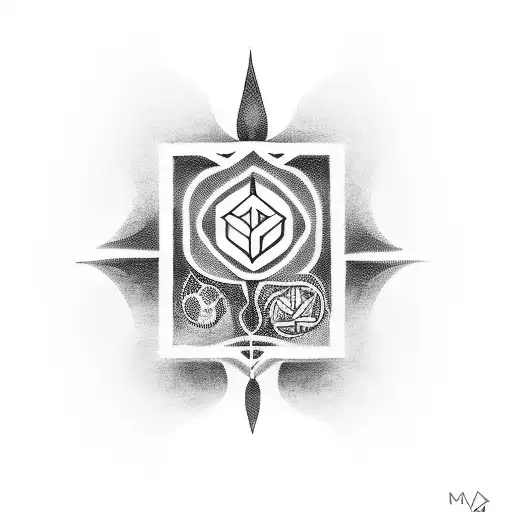 A Blackwork Tattoo Of A Meaningful Symbol That Represents Maya's Passion