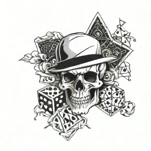 Forearm Sleeve Tattoo Ace Card Skull And Dice