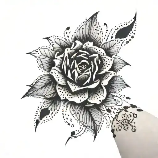 Black Dotted Bracelet Around Wrist