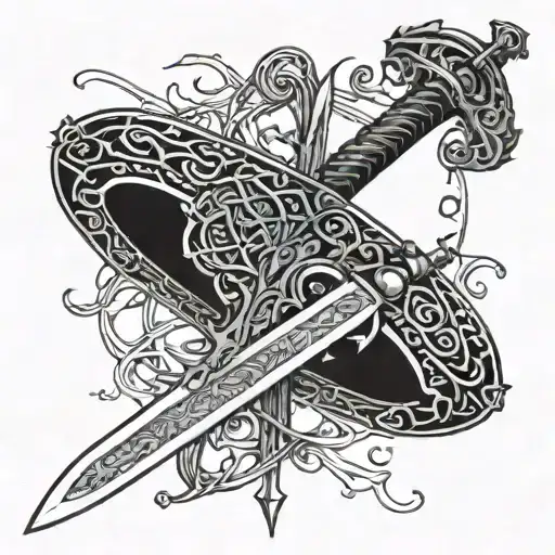 Based On Lord Of The Rings Sword Surrounded By One Ring And Free From Lotr