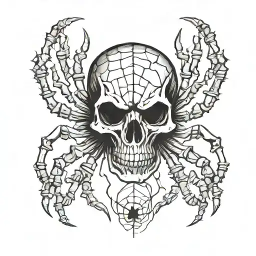 Skeleton Hand With Spider Crawling