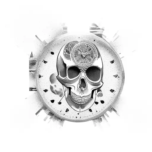 Skull With Clock