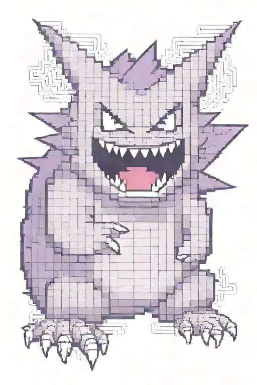 A Pixel Art Representation Of Gengar From Pokemon In A Video Game-inspired Setting