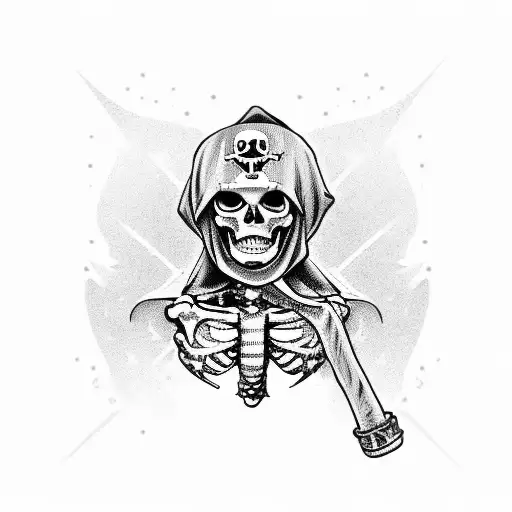 Skeleton Pirate With Neck Chain