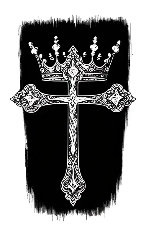 Christian Cross With Crown
