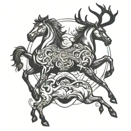 Horse And Stag