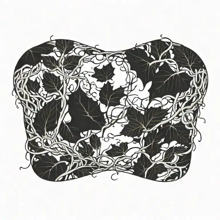 Vines Wrapping Around Upper Chest And Arms Like A Necklace