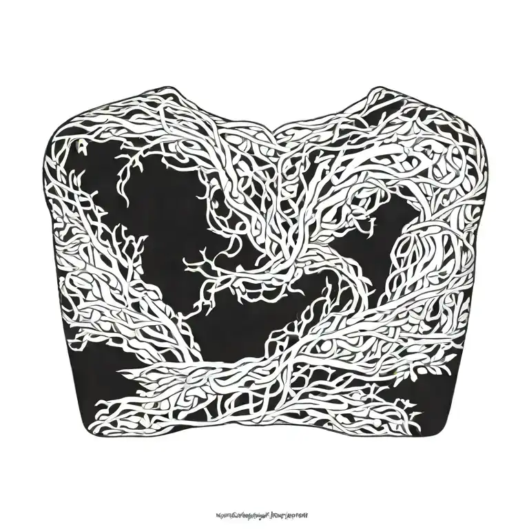 Vines Wrapping Around Upper Chest And Arms Like A Necklace