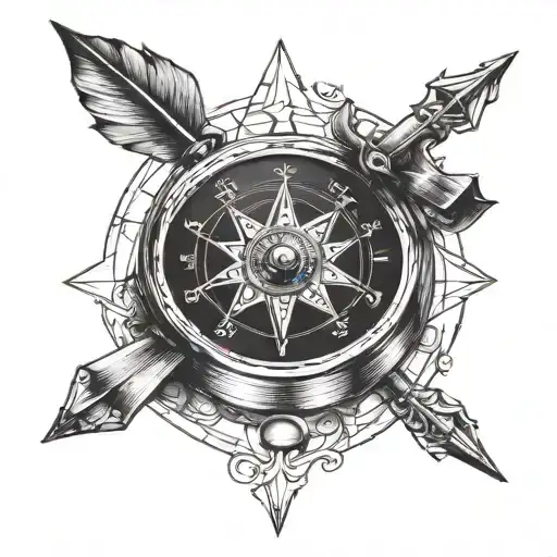 Compass With An Arrow Piercing