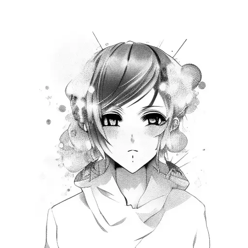 Gun On Head Crazy Look Anime Girl