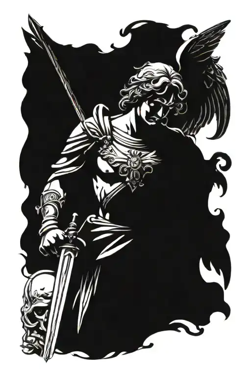 Guardian Angel Holding A Sword