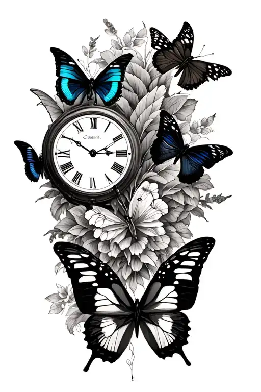 Butterflies And A Clock
