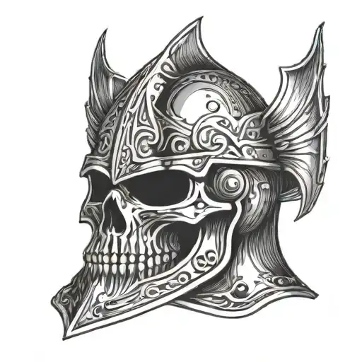 Knight Helmet Skull Inside