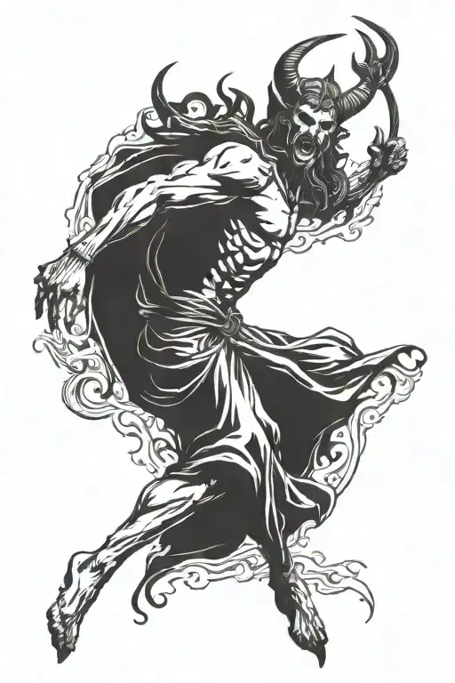 Devil Jesus Fighting Dark Figuers