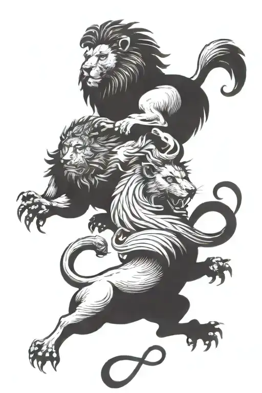 A Dodo And A Lion Fighting Each Other