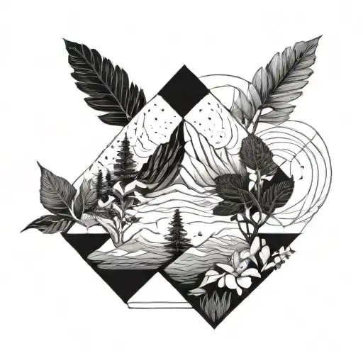 Incorporate Geometric Shapes And Lines To Create An Abstract Representation Of The Beauty Of Nature