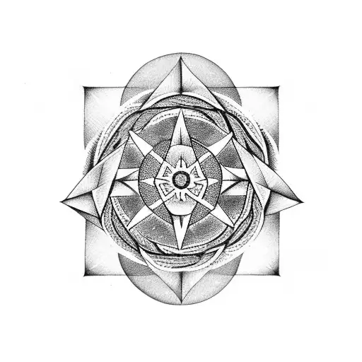 Heartagram With Black Flowers