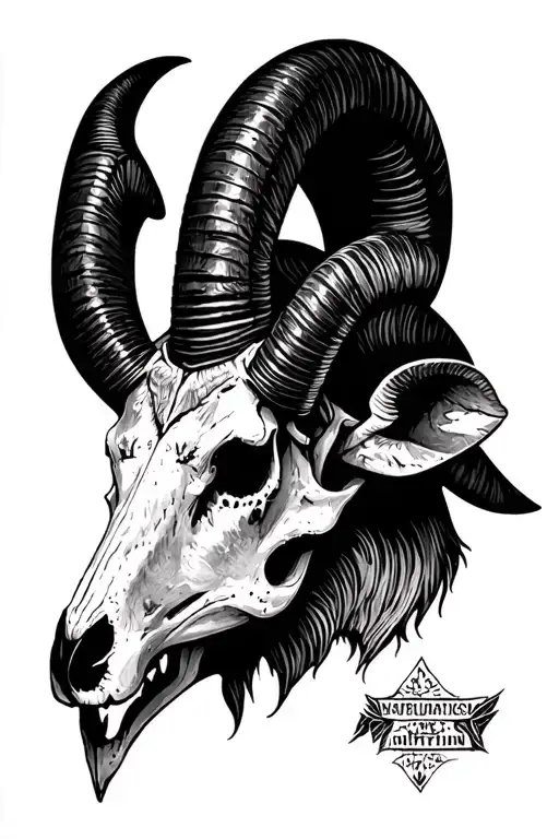 Capra Ibex Skull From Front