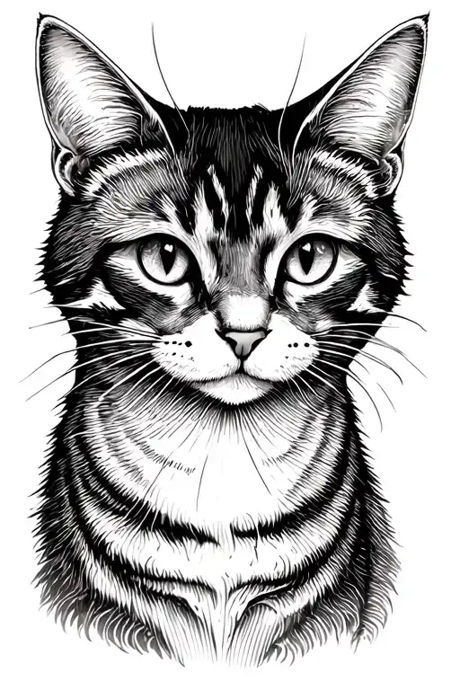 Simple Line Drawing Cat
