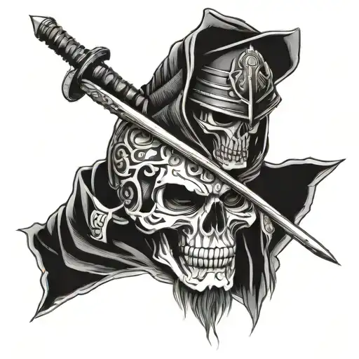 Skull And Samurai Warrior