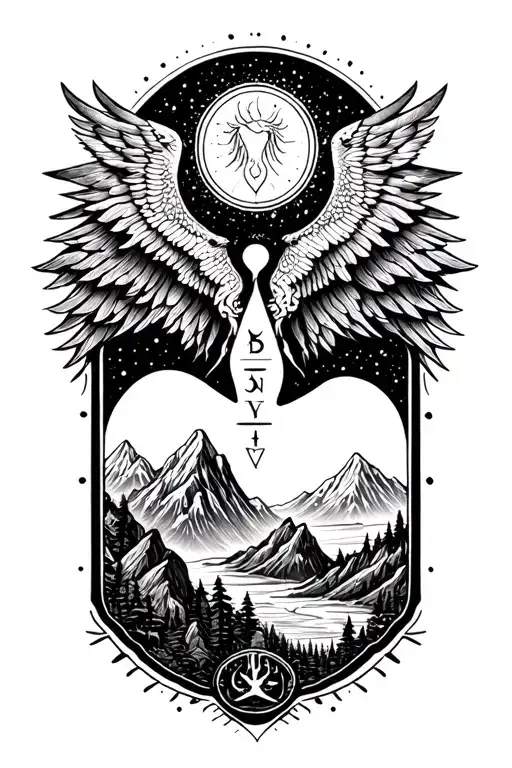 Airies Zodiac Sign Incorporated Into Mountains