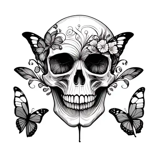 Skull And Butterfly