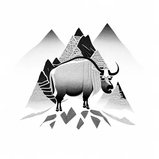 A Majestic Yak Standing On Top Of A Mountain Peak