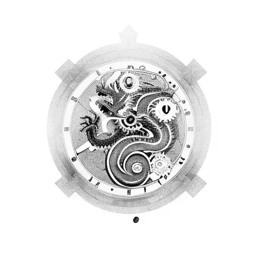 Clockwork Dragon With Gem For Heart