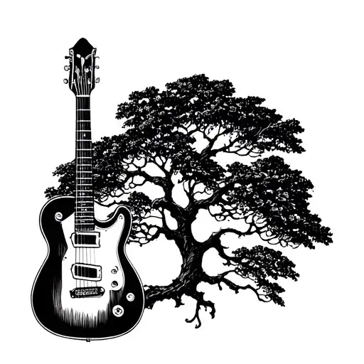 Rowan Tree And Guitar Combined Together