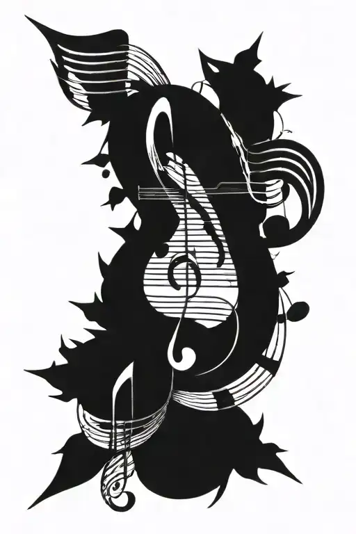 Different Music Notes Intertwined
