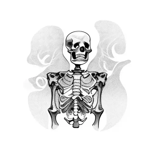 Gentleman Skeleton Near The Wall