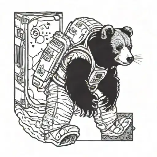 Astronaut Bear With Ace Card