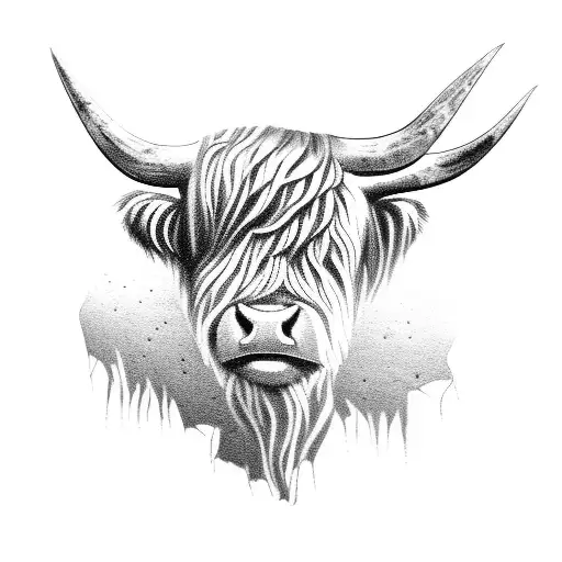 Highland Cow Head In Winter