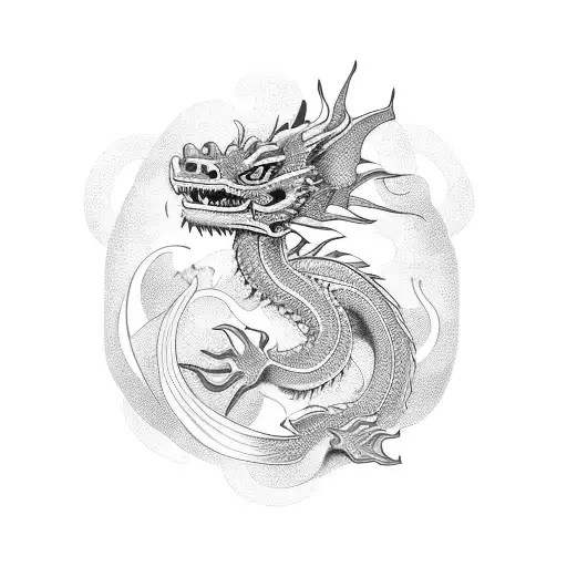 Blue Vietnamese Dragon With Feminine Features