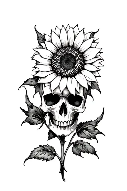 Skull Sunflower Blooming