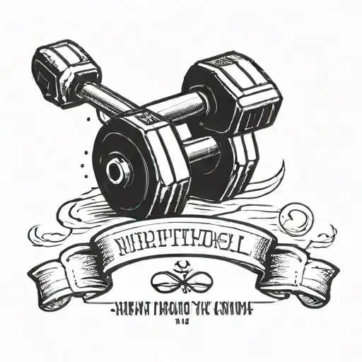 Dumbbell With Motivational Quote In Minimalist Style