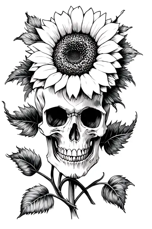Skull Sunflower Blooming