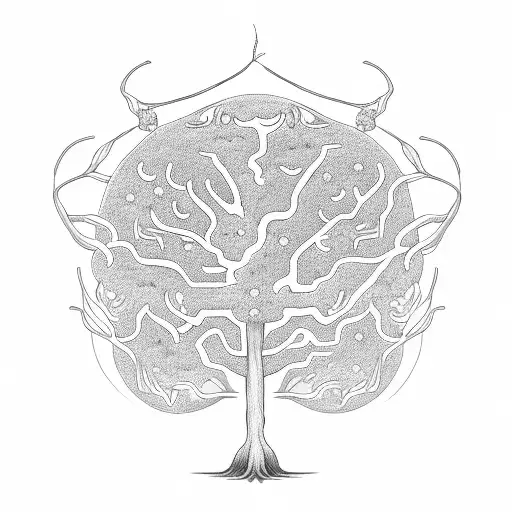 A Coffee Bean Tree Intertwined With Yggdrasil