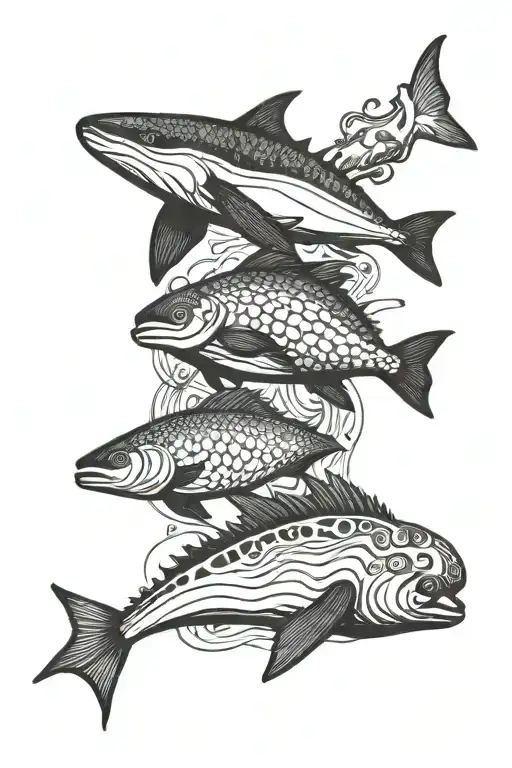 Oceanic Animals In Water