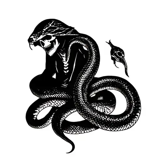 Grim Reaper And Snake