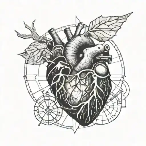 An Anatomical Heart With Basketball Textures And A Compass Needle Pointing Towards It